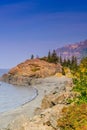 Beluga Point look out Seward highway Anchorage Alaska with a couple in the distance