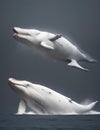 beluga whales. white whales. Royalty Free Stock Photo