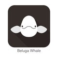 Beluga whale face flat icon vector illustration Royalty Free Stock Photo