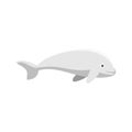 Beluga whale icon, flat style Royalty Free Stock Photo