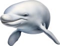 Beluga whale, Watercolor painting of Beluga whale. AI-Generated.