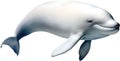 Beluga whale, Watercolor painting of Beluga whale. AI-Generated.