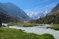 Belukha Mountain view. Akkem river. Mountain valley. Altai Mountains, Russia Royalty Free Stock Photo