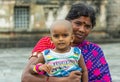 Grandmother and granddaughter at Chennakeshava Temple in Belur K
