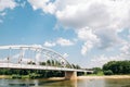 Belvarosi Hid bridge and Tisza River in Szeged, Hungary Royalty Free Stock Photo