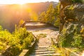 Belveder lookout point above Labe River valley near Decin. Elbe Sandstone Mountains, Czech Republic