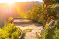 Belveder lookout point above Labe River valley near Decin. Elbe Sandstone Mountains, Czech Republic