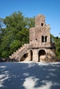 The belvedere beside the Lake of Waterfall in Quinta da Regaleira estate. Sintra. Portugal Royalty Free Stock Photo