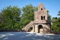 The belvedere beside the Lake of Waterfall in Quinta da Regaleira estate. Sintra. Portugal Royalty Free Stock Photo