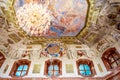 Belvedere palace vienna austria interior detail of walls and painted cieling