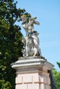 Belvedere public villa and male statue in Mirano