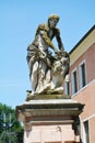 Belvedere public villa and statue in Mirano