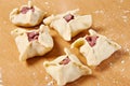 Belyashi dumplings on wooden table Royalty Free Stock Photo