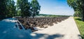08.27.2022 - Belzec, Poland - Belzec Nazi Death Camp. Stone remains covering former nazi death camp ground. Concrete