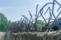 Detail of Memorial at Belzec former Nazi German extermination camp