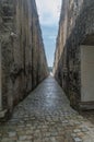 Walls of monument to victims of Former Nazi German extermination camp