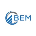BEM Flat accounting logo design on white background. BEM creative initials Growth graph letter logo concept. BEM business finance