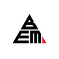 BEM triangle letter logo design with triangle shape. BEM triangle logo design monogram. BEM triangle vector logo template with red