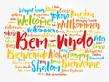 Bem-Vindo (Welcome in Portuguese) word cloud in different languages