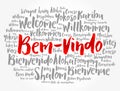 Bem-Vindo (Welcome in Portuguese) word cloud in different languages