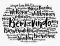 Bem-Vindo (Welcome in Portuguese) word cloud in different languages