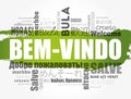 Bem-Vindo (Welcome in Portuguese) word cloud in different languages