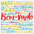 Bem-Vindo (Welcome in Portuguese) word cloud in different languages