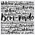 Bem-Vindo (Welcome in Portuguese) word cloud in different languages