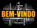 Bem-Vindo Welcome in Portuguese word cloud in different languages