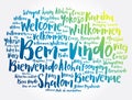 Bem-Vindo Welcome in Portuguese word cloud in different languages