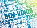 Bem-Vindo Welcome in Portuguese word cloud in different languages