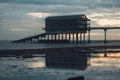 Bembridge lifeboat station on the Isle of Wight at dawn in autumn. Royalty Free Stock Photo