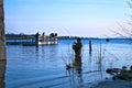 BEMIDJI, MN - 11 MAY 2019: Fishermen fishing in Lake Bemidji during opener
