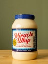 BEMIDJI, MN - 20 MAY 2020: Miracle Whip salad dressing on a counter