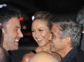 Ben Affleck & George Clooney & Stacy Keibler Royalty Free Stock Photo