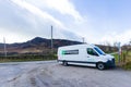 Ben Chonzie, Perth and Kinross/ United Kingdom - March 14, 2019: A view of an Enterprise white extra large van commercial