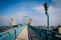 The Ben Franklin Bridge Walkway, in Philadelphia, Pennsylvania.