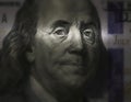 Ben Franklin's face on a bill of U.S. $ 100 Royalty Free Stock Photo