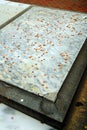 Ben Franklin's grave, covered with pennies Royalty Free Stock Photo