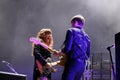 Ben Gibbard and Jenny Lewis, of The Postal Service band, performs at Heineken Primavera Sound 2013 Festival Royalty Free Stock Photo