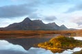 Ben Loyal viewed from Lochan Hakel Royalty Free Stock Photo