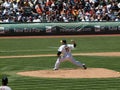 Ben Sheets holds baseball as he steps forward