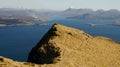 Ben Tianavaig mountain hike in the Scottish Highlands on a sunny afternoon on the Isle of Skye, United Kingdom.