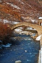 Benasque bridge over Esera river in Huesca Spain Royalty Free Stock Photo