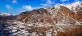 Benasque village aerial in Huesca Pyrenees Spain Royalty Free Stock Photo