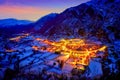 Benasque village sunset in Huesca Pyrenees Spain