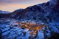Benasque village sunset in Huesca Pyrenees Spain Royalty Free Stock Photo