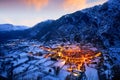 Benasque village sunset in Huesca Pyrenees Spain Royalty Free Stock Photo