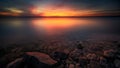 Benbrook Lake Sunset, Long Exposure Royalty Free Stock Photo