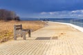 Bench at Baltic sea pathway in Gdansk Royalty Free Stock Photo